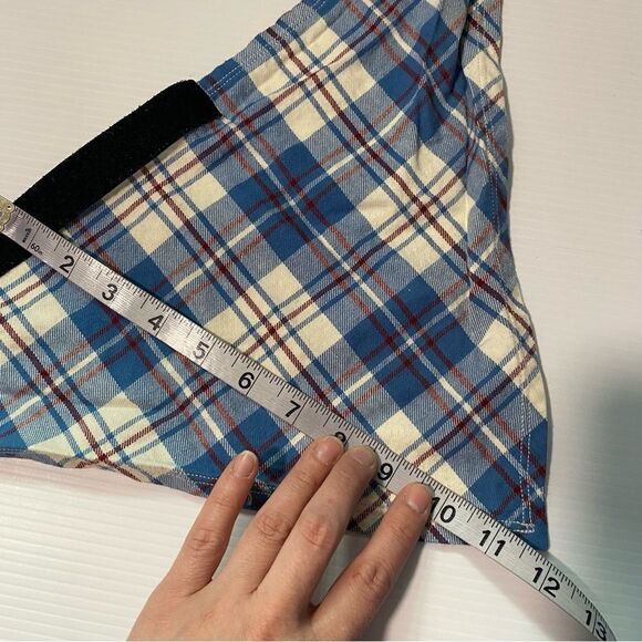 Duluth Trading Co Free Swingin Dog Lovin Flannel blue Plaid Bandana collar - Picture 5 of 6